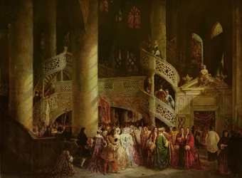 Interiør af kirken Saint-Étienne-du-Mont, korskærmen, 1851